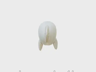 Dugong 3D Model with Marine Creature Features Low-poly 3D model