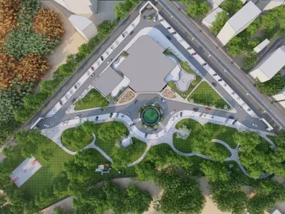 Green corridor Institute Low-poly 3D model