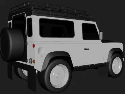 Land Rover Defender 90TD Low-poly 3D model