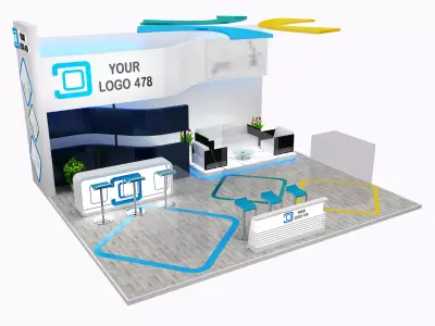  Booth Exhibition Stand a424 3D model