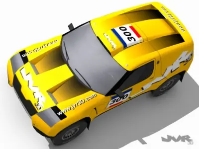 Rally Raid Prototype Race Car Low-poly 3D model