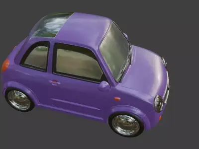 Cartoon purple car for 3D Printing 3D print model