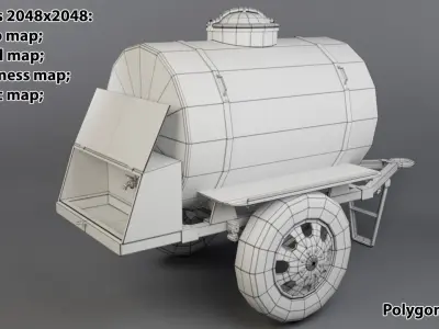 Trailer with kvass Low-poly 3D model