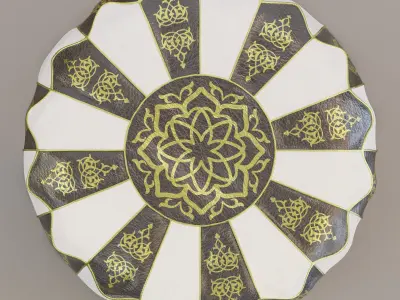  Moroccan leather pouf  3D model