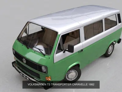 VOLKSWAGEN TRANSPORTER T3 1979 -1987 3D Model Pack