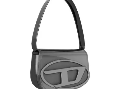 DIESEL Silver 1dr Bag  - 3d Model Low-poly  Low-poly 3D model