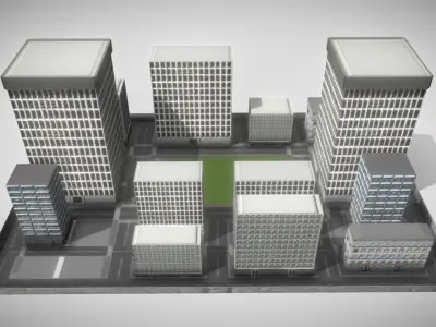 Small Town Free low-poly 3D model