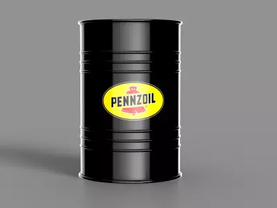 Realistic Pennzoil Oil Barrel 3D Model Low-poly 3D model