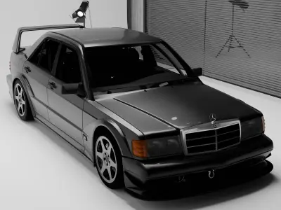 Mercedes Benz 190E   Evolution II Low-poly 3D model