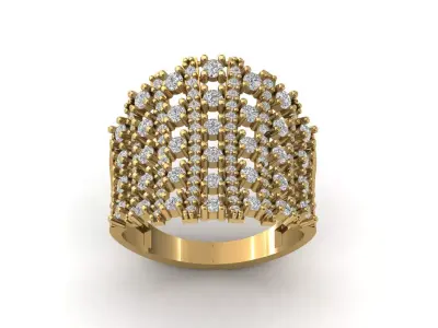 STL 3DM Print Ready Women Diamond Ring Lightweight Printable  3D print model 4