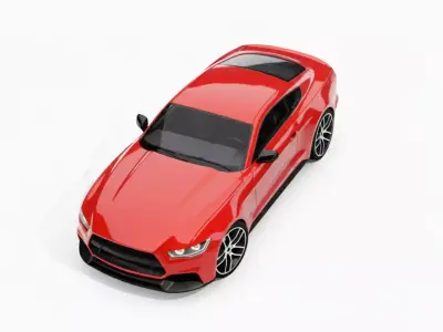 High Performance Crimson Red Modern Sports Coupe Low-poly 3D model