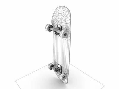 Skateboard Mid Poly Model  Low-poly 3D model