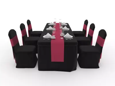 Banquet Table and Chair 135 3D model