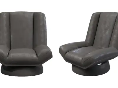 Cole Swivel Chair in suede Low-poly 3D model