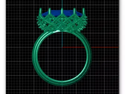 oval pave setting high luxury jewelry ring 3D print model