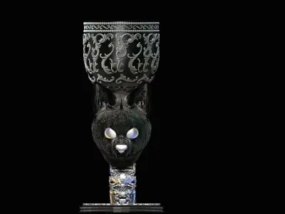 Deluxe Ornamental Cat Goblet Chalice 3D print model