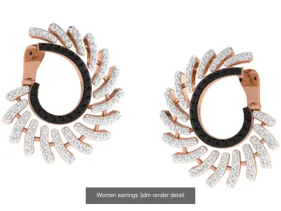 6 High Jewelry Galaxy Style Diamond Earrings 3dm renders details 3D Model Pack