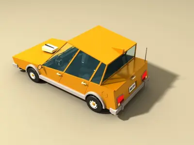 CAR 2 taxi Low-poly 3D model