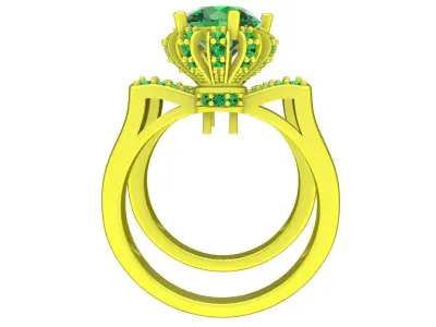A7474 Korean Style Luxury Diamond Engagement Ring 3D Model 3D print model