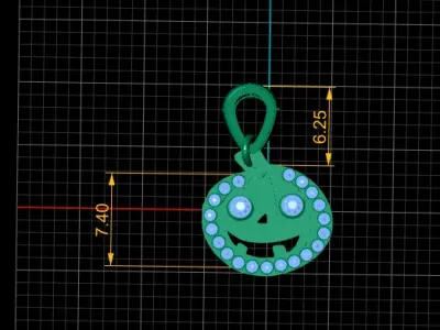 PUMPKIN FACE PENDANT 3D PRINTABLE MODEL  3D print model