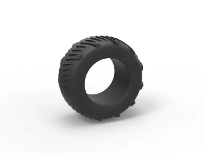 Pulling tractor rear tire 4 Scale 1 to 25 3D print model