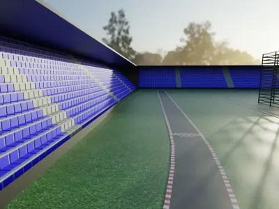  Race Track Low-poly 3D model