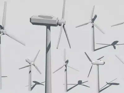 Low Poly Wind Turbine 3D Model Low-poly 3D model