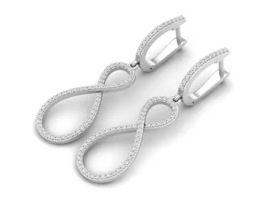 AV 471 Ladies Infinity Style Long Dangling Drop Earrings 3D print model