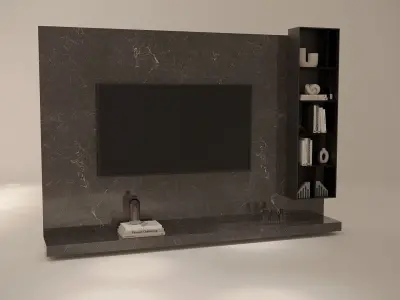 Tv wall Low-poly 3D model