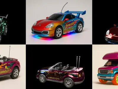 Controled Car bundle 5 pack 100 glb 3D model