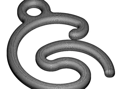 Stylish Pendant Letter G 3D print model