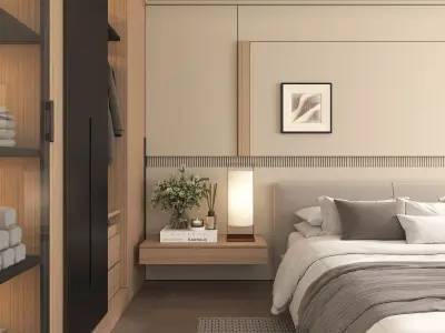 Modern Bedroom Scene 50 3D model