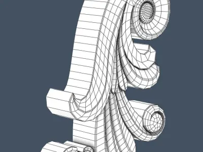 Decorative Scroll 3D model 5
