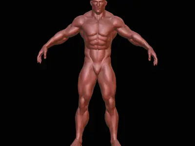 Bodybuilder male figurine 3D print model