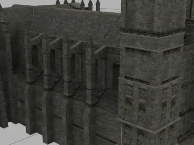 A simplified cathedral Low-poly 3D model