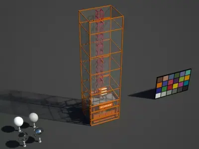 Hoist System Low-poly 3D model