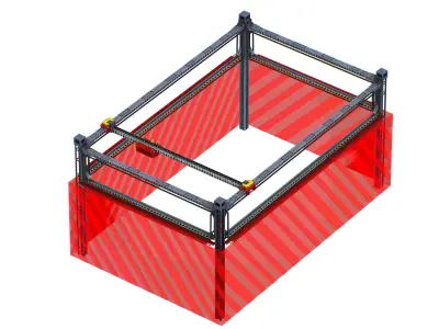 isometrical scaffolding 2x3 section Low-poly 3D model