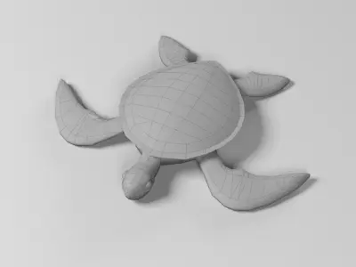 Sea turtle Low-poly 3D model