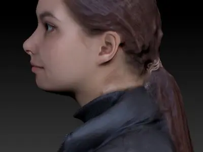 Woman with bag 52 Low-poly 3D model