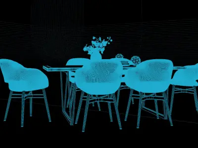 Tenarchstudio Ling Dong Series Diningtable 03 Render Ready Vray  3D model