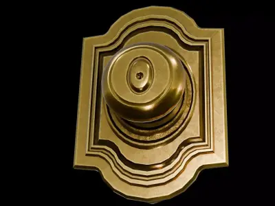 Polished Golden Doorknob Handle Low-poly 3D model