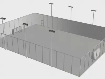 Soccer football field BLENDER 3D Model Cycles 3D model