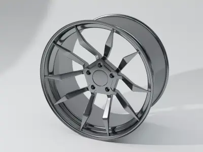Sport Car Wheel Low-poly 3D model