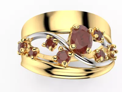 Wavy Twisty Diamond Ring 3D print model