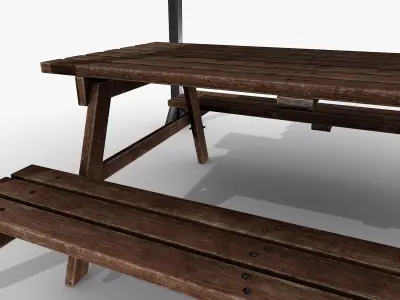 Covered Picnic Area Park Gazebo Low-poly 3D model