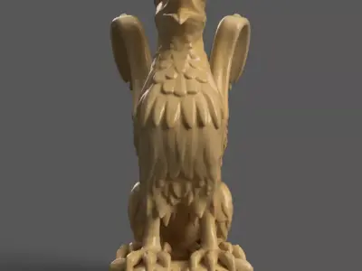 Majestic Phoenix Statue 3D STL Model for Decoration 3D print model