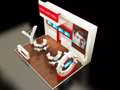 Booth Exhibition Stand a146a 3D model