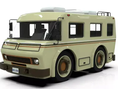 Cartoon Motorhome Low Poly 3D Model Low-poly 3D model