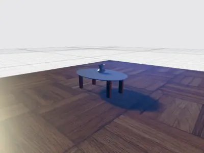 Vase on a Table Low-poly 3D model