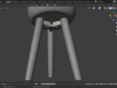 Concrete Pot 1 Free 3D model